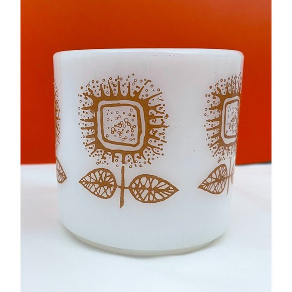 Brown sunflower, Federal glass, milk glass, vintage coffee mug, vintage mug - Picture 5 of 9